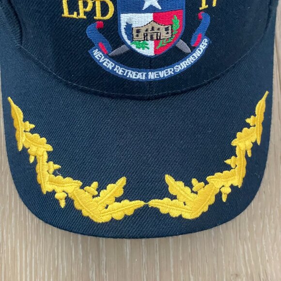 The Corps Hat USS San Antonio LPD 17 Navy Blue Gold Embroidered Cap - Picture 12 of 14